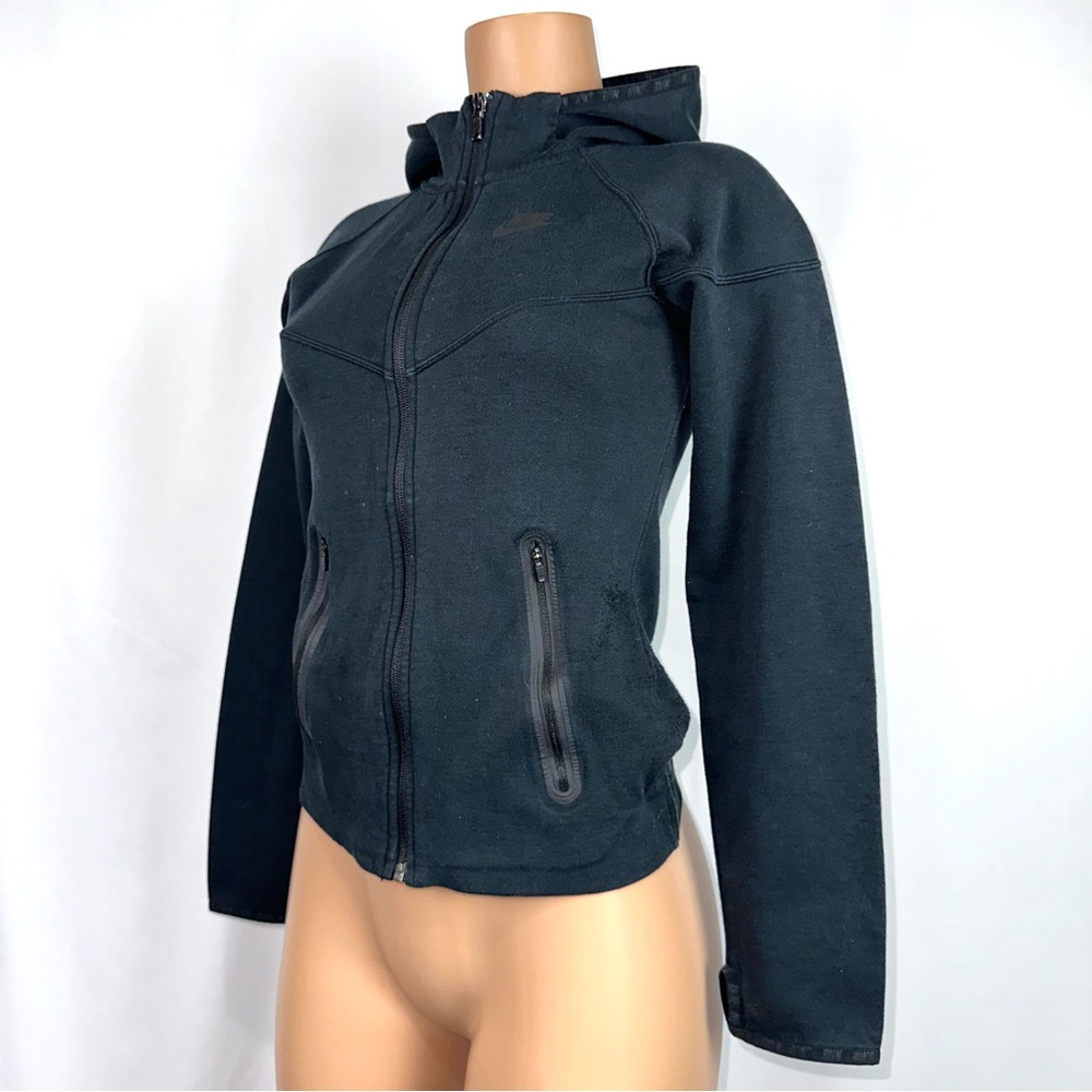Nike Womens XS Black Full Zip Fitted Style Hoodie Activewear Jacket Cotton Blend - Picture 1 of 13